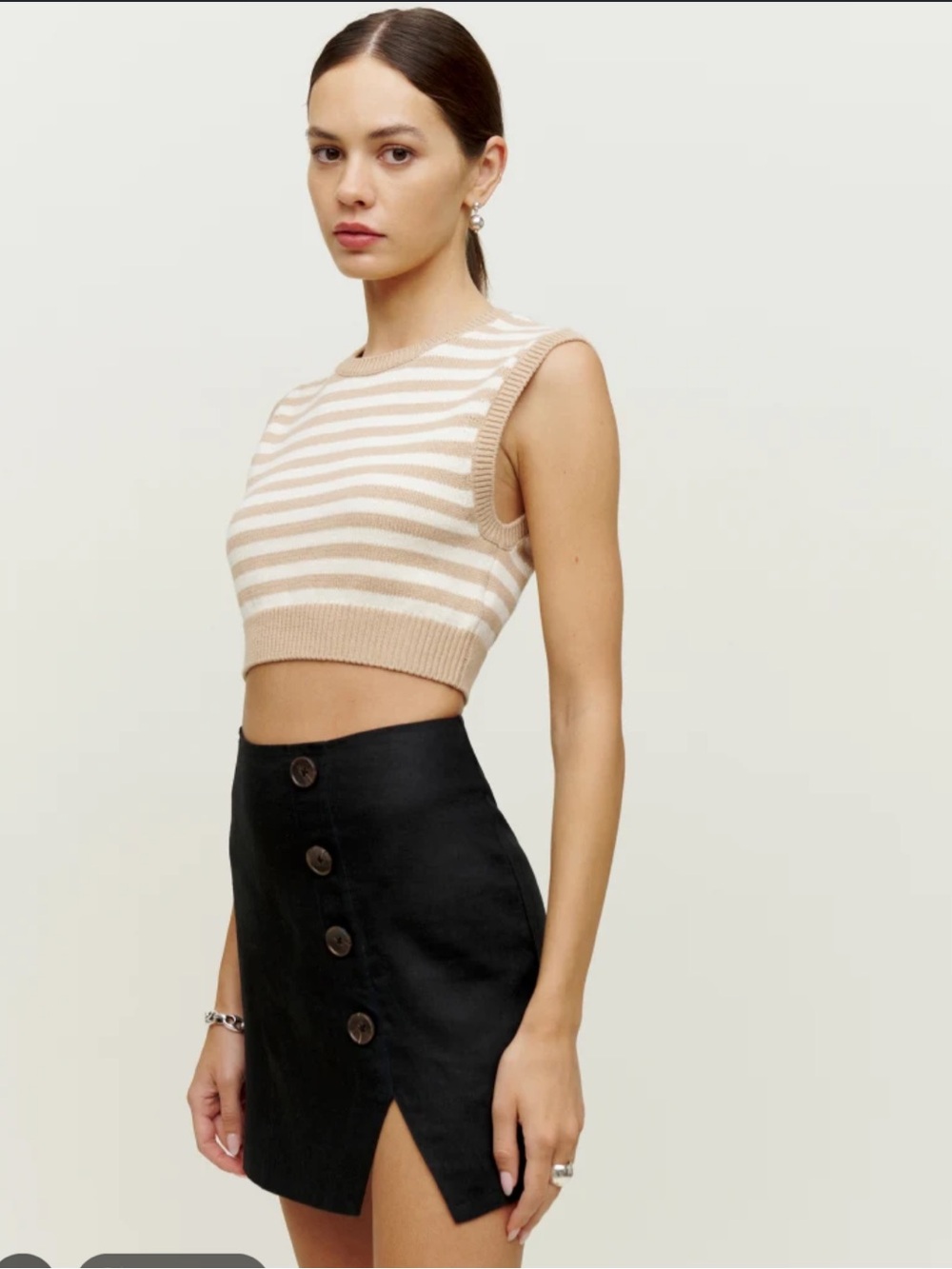 Reformation Taylor Linen Slit Skirt